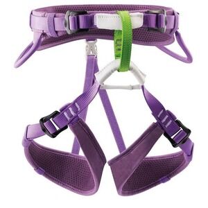 Petzl Macchu Kids Climbing Harness Purple Adjustable Sit Harness with Bag